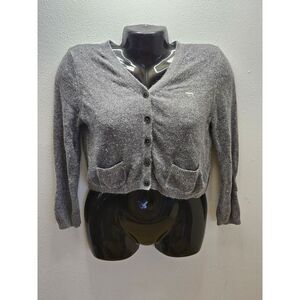 Victoria's‎ Secret Soft Sexy Gray Crop Sweater Top Cardigan Jacket Size M Rare